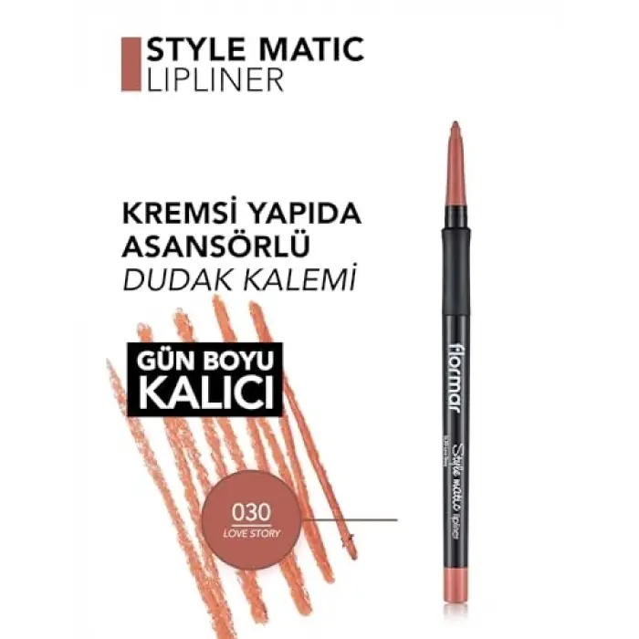 Stylematic Mat Bitişli & Suya Dayanıklı Asansörlü Dudak Kalemi