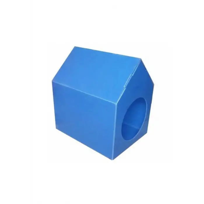 Su Geçirmez Mavi Plastik Kedi Evi