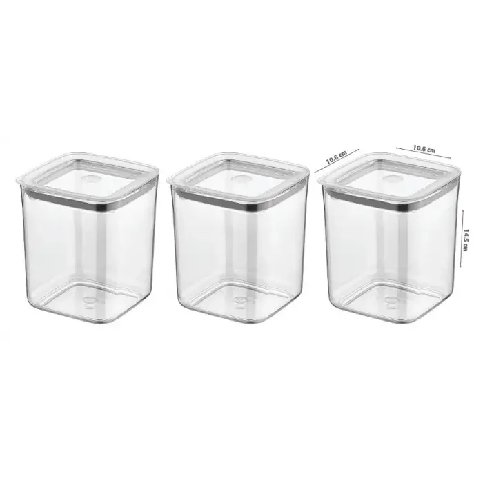 Sude Kare Saklama Kabı, 3X1000 Ml