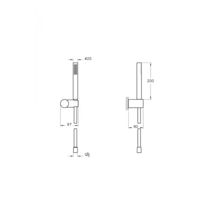 Suit A45543 1F El Duşu Takımı, Krom