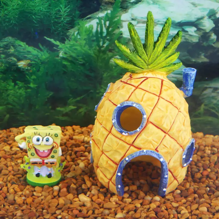Sünger Bob ve Ananas Evi Akvaryum Süsü, 2 Parça Set