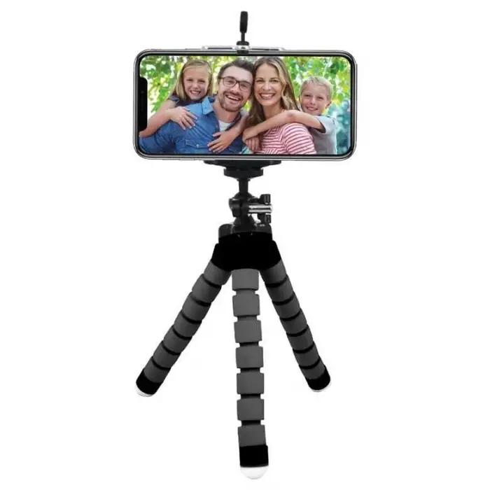 Süngerli, Elastik ve Sabit Döner Tripod, Siyah