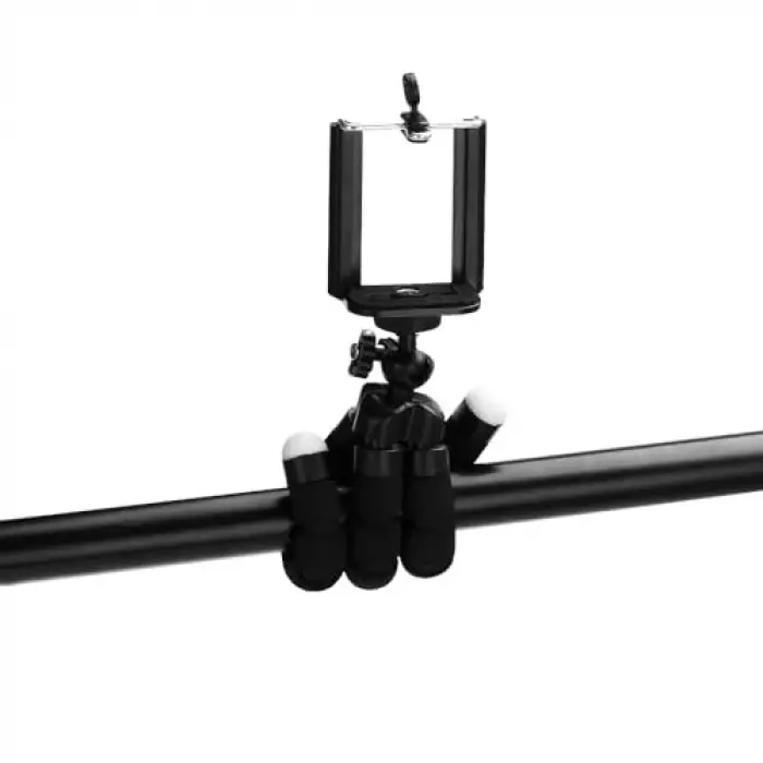 Süngerli, Elastik ve Sabit Döner Tripod, Siyah