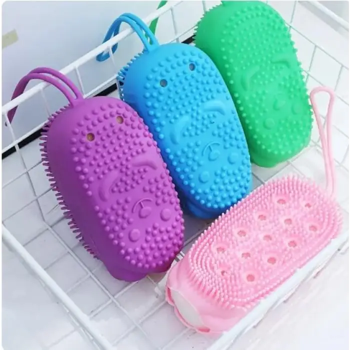 Süngerli köpürtücü silikon banyo ve peeling kesesi