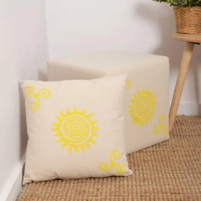 Sunny Kırlent-Sarı Baskılı 45x45x10 cm