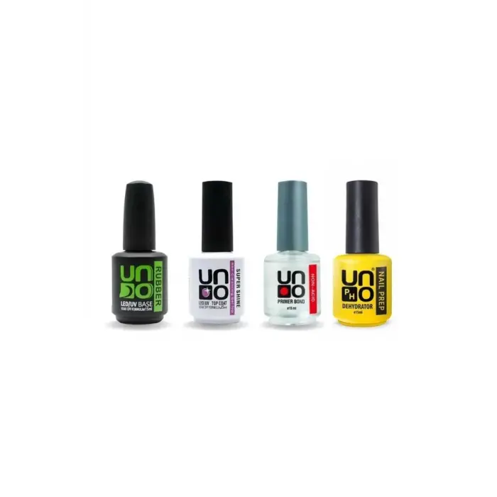 Süper 4lü Set (Rubber Base Coat,top Coat, Primer,Dehydrator) 15 ml