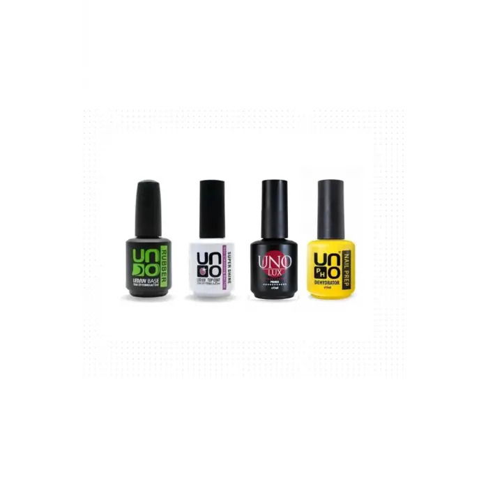 Süper 4lü Set (Rubber Basecoat; S.Shine Topcoat, Luxprimer, Dehydrator) 15 Ml Şeffaf