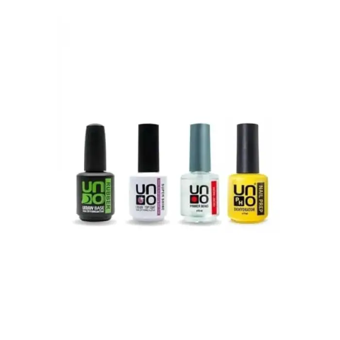 Süper 4lü Set (Rubber Basecoat; S.Shine Topcoat, Primer, Dehydrator) 15 Ml Şeffaf