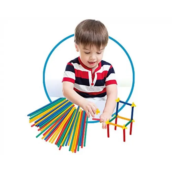 Süper Bambu Çubuklar, 200 Parça, Esnek Plastik, +3 Yaş için