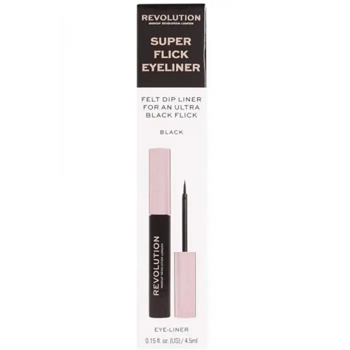 Super Flick Eyeliner, Felt Dip Liner, Siyah, 4.5ml