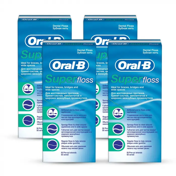 Super Floss Diş İpi 50 Adet 4lü Paket