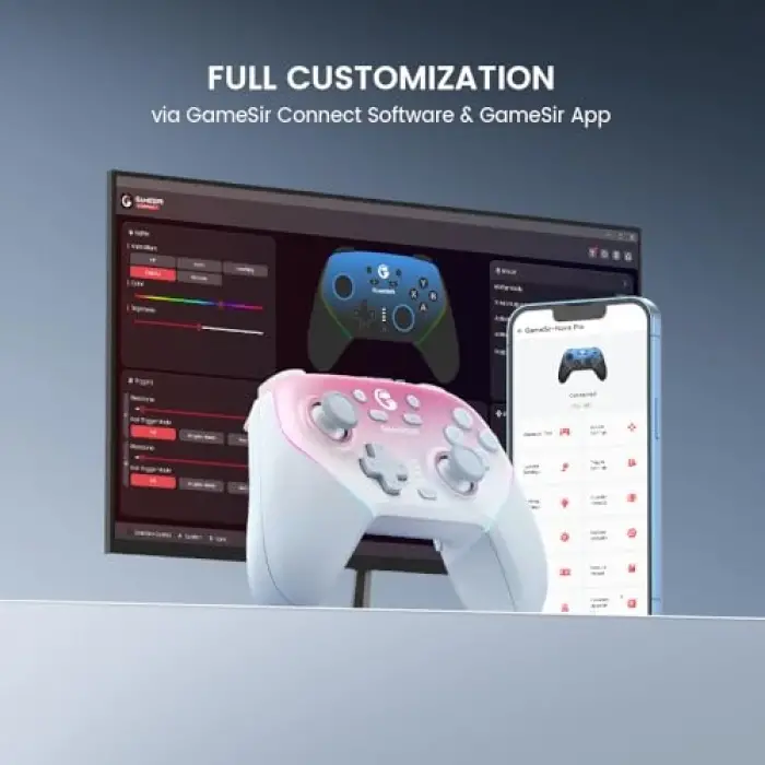 Super Nova Oyun Kumandası, PC/Switch/iOS/Android Uyumlu, Hall Effect Stick ve Trigger, RGB, 1000 mAh, Şarj Docku