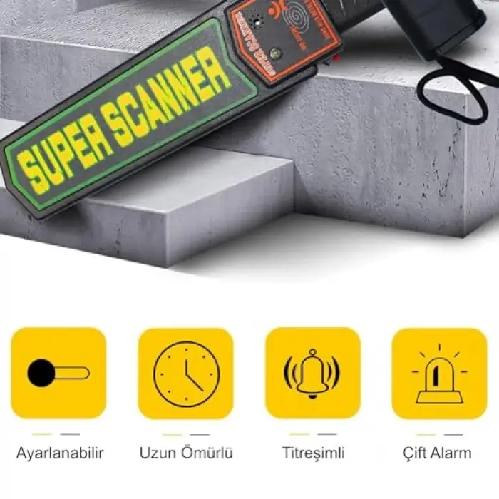 Süper Scanner Metal Üst Arama El Dedektörü