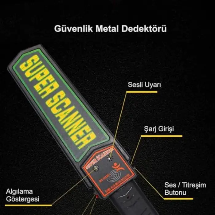 Süper Scanner Metal Üst Arama El Dedektörü
