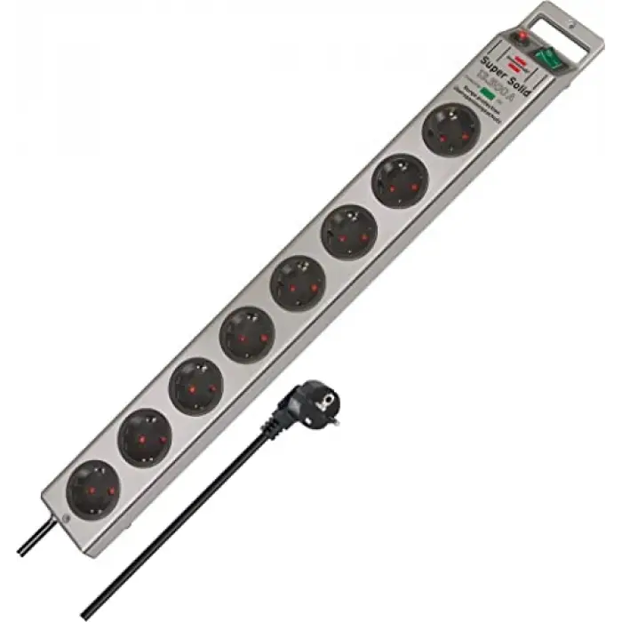 Super-Solid surge protection 13.500 A 8li Priz Gümüş