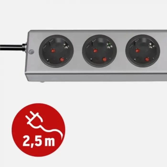 Super-Solid surge protection 13.500 A 8li Priz Gümüş