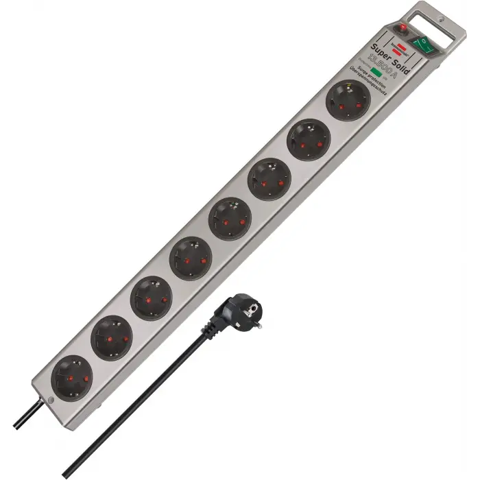 Super-Solid surge protection 13.500 A 8li Priz Gümüş