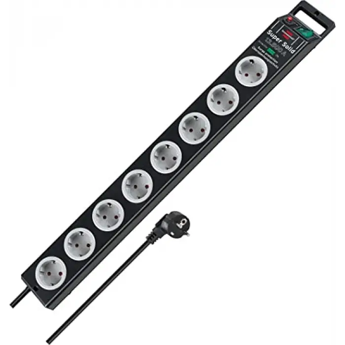 Super-Solid surge protection 13.500 A 8Li Priz Siyah
