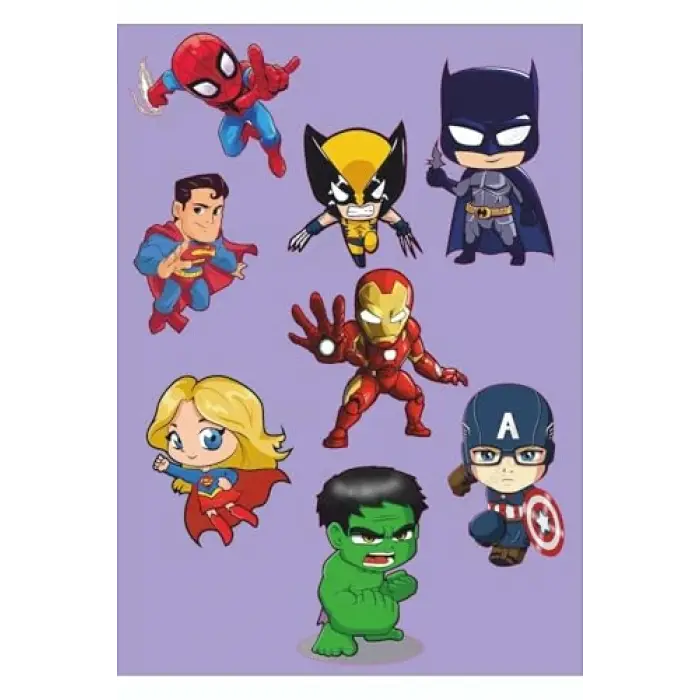 Süperkahraman Marvel Dc Spiderman Batman Ironman Sticker Seti