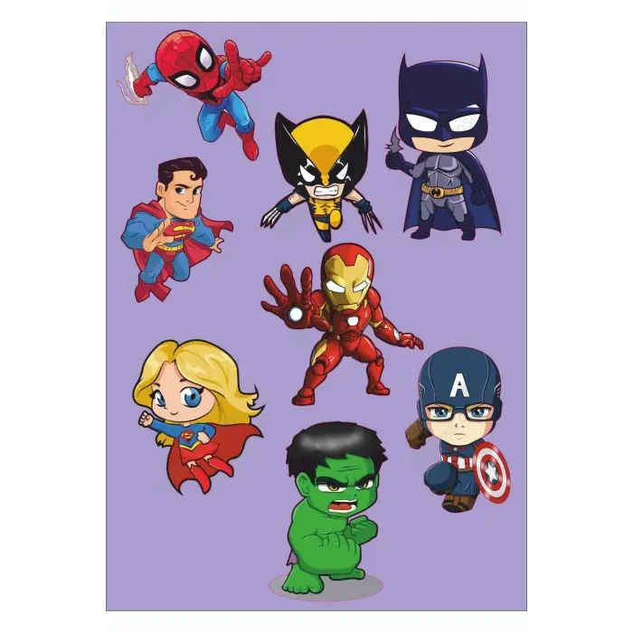Süperkahraman Marvel Dc Spiderman Batman Ironman Sticker Seti