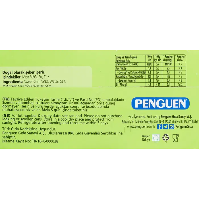 Süt mısır, 3 x 150 g