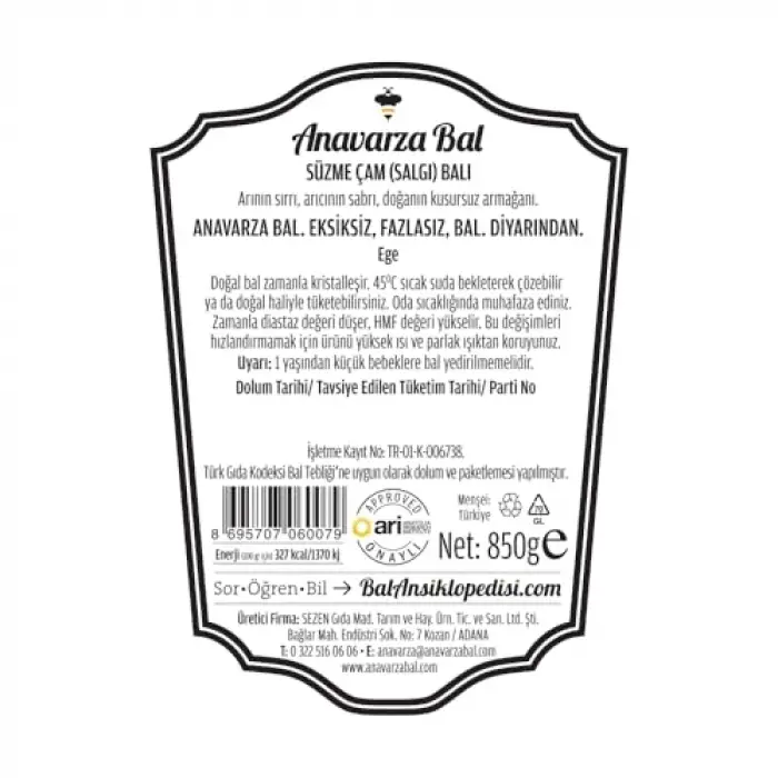 Süzme Çam Balı 850g