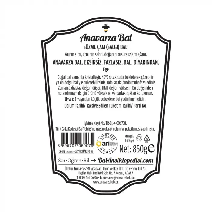 Süzme Çam Balı 850g