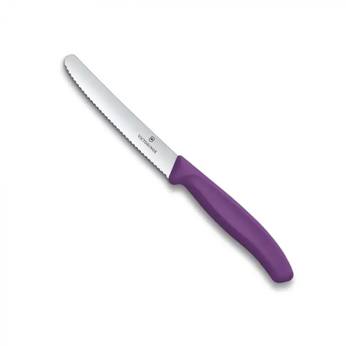 Swiss Classic 11cm Tırtıklı Domates Bıçağı, Mor