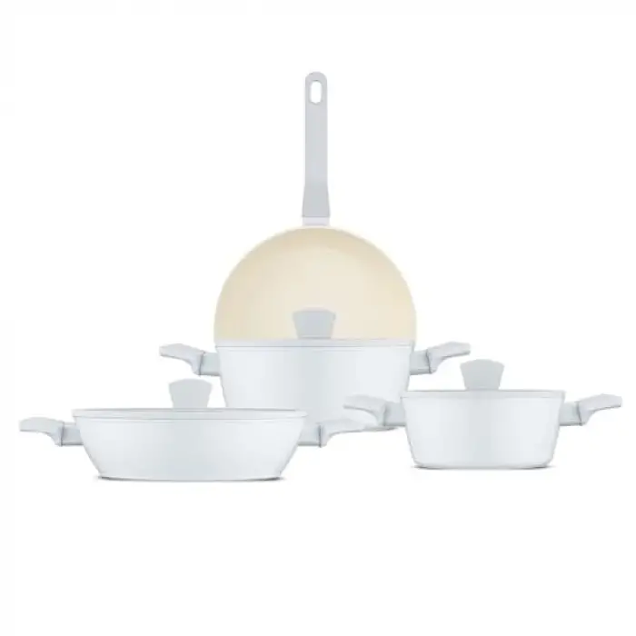 Swiss Crystal Light Grey 7 Parça Tencere Seti