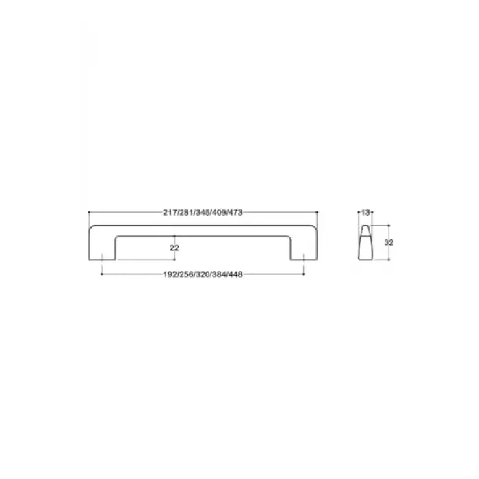 System 8537 Modern Kulp Krom Ssy8537 0448 Cr, 448 Mm, Tek Ebat, Siyah Renk