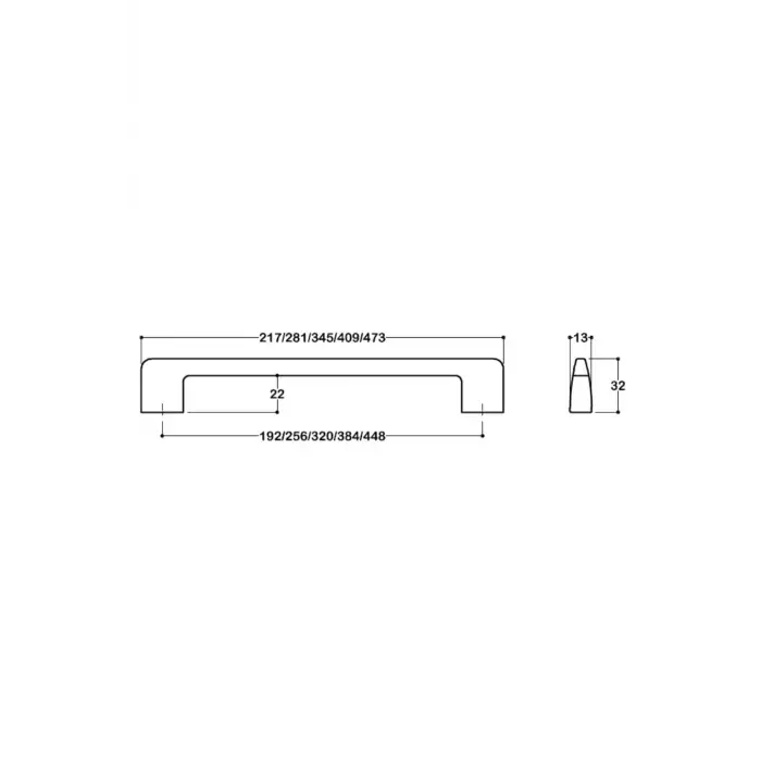 System 8537 Modern Kulp Krom Ssy8537 0448 Cr, 448 Mm, Tek Ebat, Siyah Renk