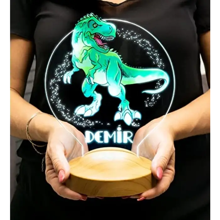 T-Rex Tasarımlı Dinozor 3D LED Gece Lambası