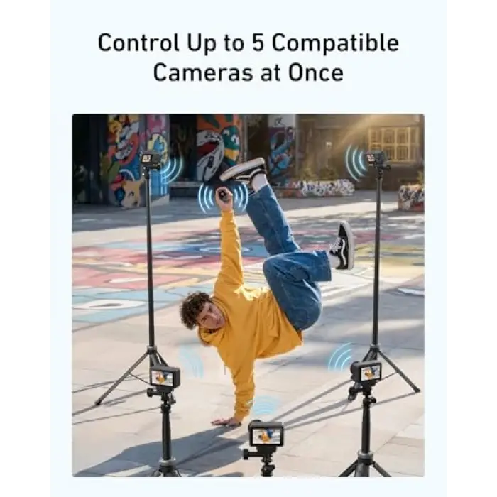 T13 Remote Controller (Action 4/5/6 Osmo 360 Uyumlu); Djı Serisi Bluetooth Remote Control; Djı Action 6/5 Pro/4 Osmo 360 1.4 inç HD Ekran; 50m Kablosuz Menzil 8H Pil Su Geçirmez Uzaktan Kumanda