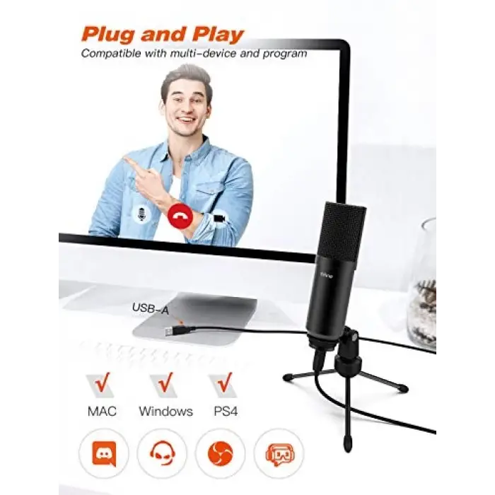 T732 Condenser USB Yayıncı ve Oyuncu Mikrofon Seti