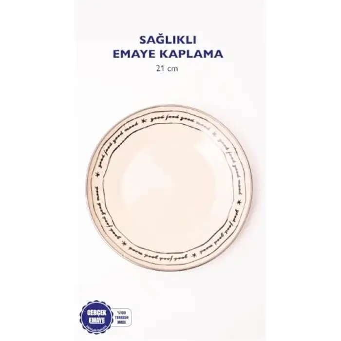 Tabak, Mood Emaye Pasta Sunum Tabağı 21 Cm