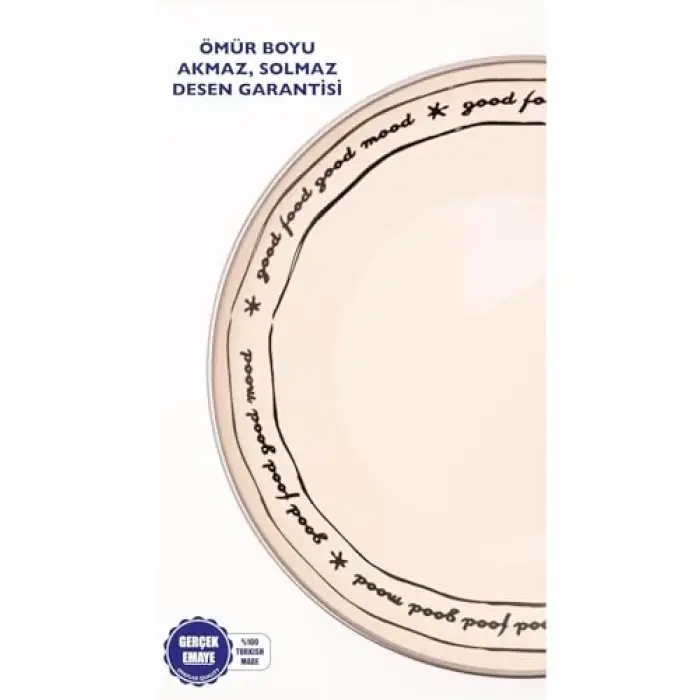 Tabak, Mood Emaye Pasta Sunum Tabağı 21 Cm
