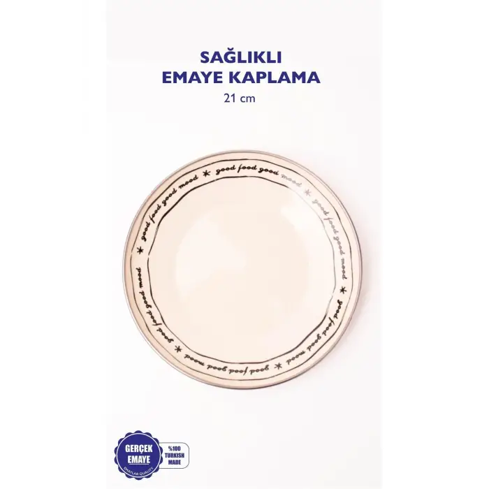 Tabak, Mood Emaye Pasta Sunum Tabağı 21 Cm
