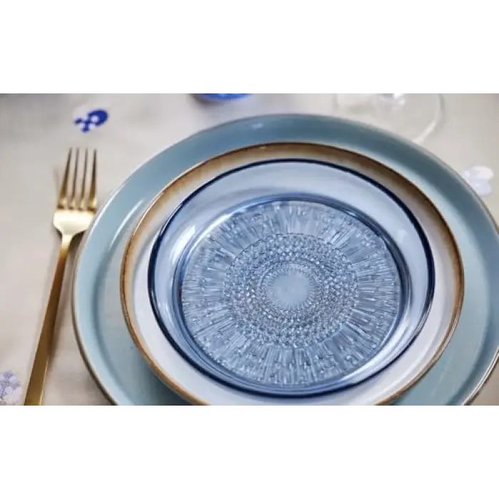 Tabak, pasta tabağı, taş tatlı tabağı, 21 cm çap, krem/krem