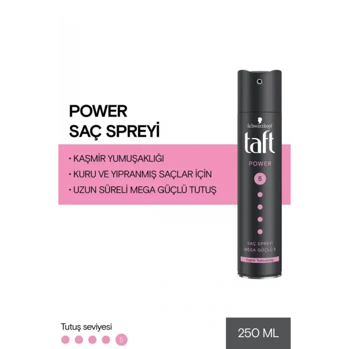 Taft Power Kaşmir (Mega Güçlü) Sprey 250 ml Saç Spreyi