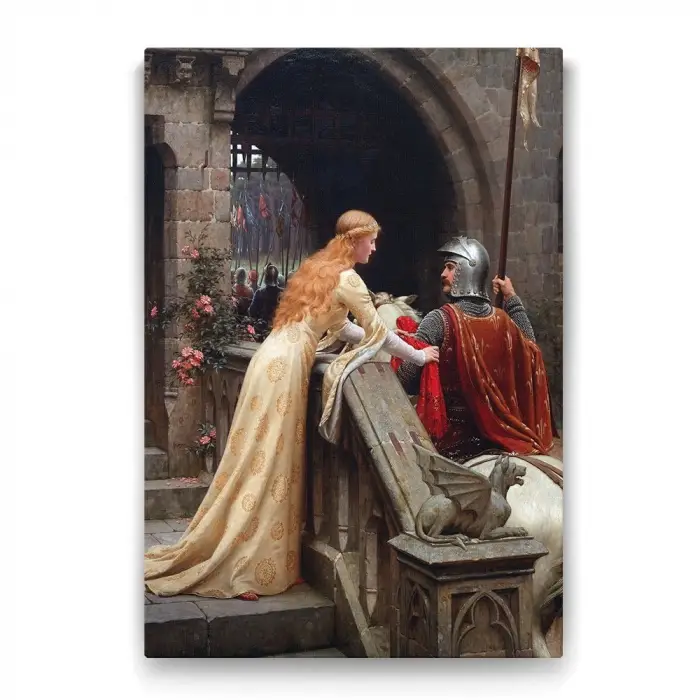 Tanrı Korusun temalı Edmund Blair Leighton tablosu 50x75 cm