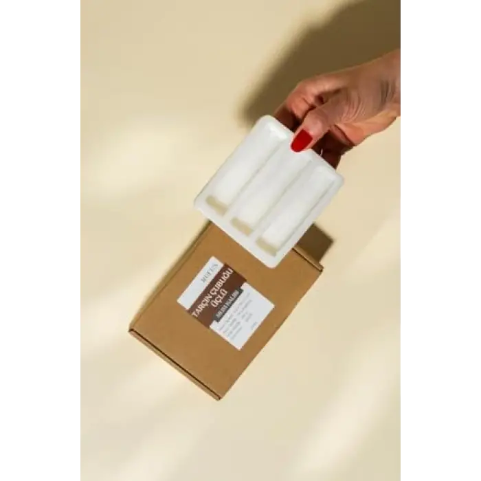 Tarçın Çubuğu Üçlü Silikon Mum Kalıbı