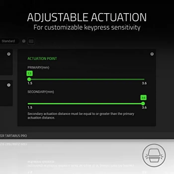 Tartarus Pro Oyun Tuş Takımı, Analog-Optik Düğmeler, Hızlı Ateş Modu, 32 Programlanabilir Düğme, 8 Profil, Mercury
