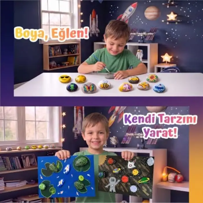 Taş Boyama/Uzay Tema Etkinlik Seti