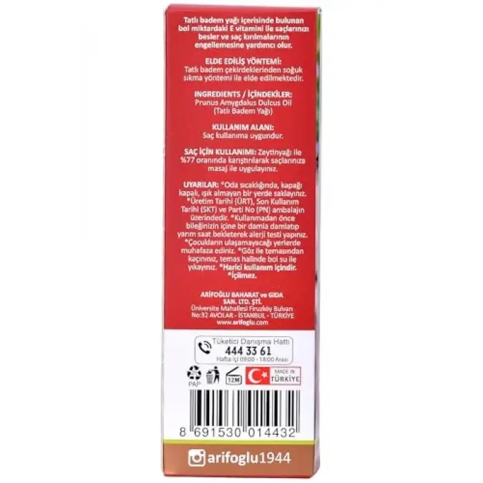 Tatlı Badem Yağı 50 ml
