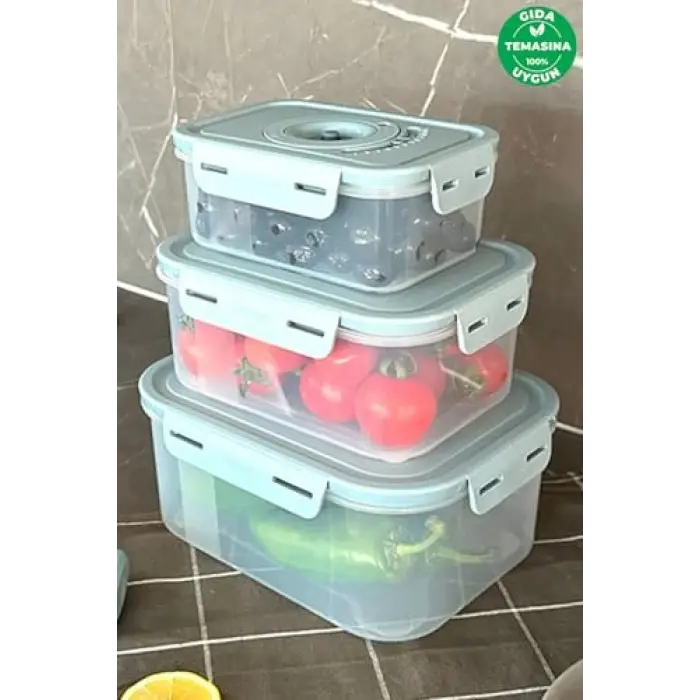 Taze Ürün Saklama Kabı, 3lü Set