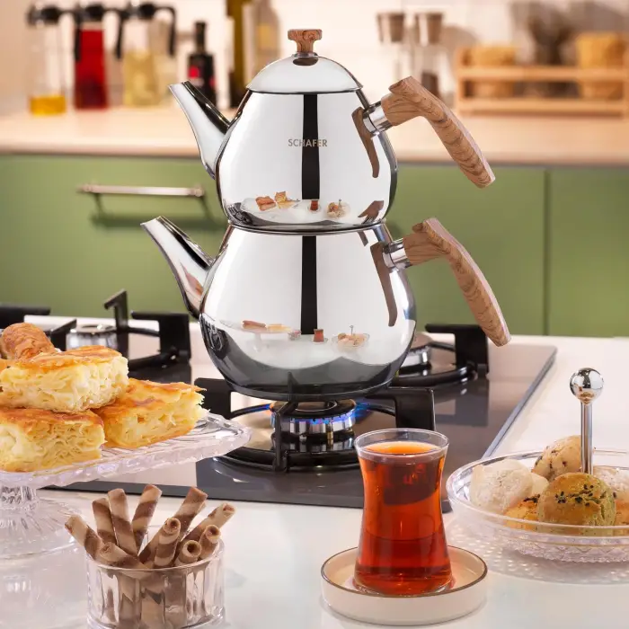 Tea Chef Orta Boy Çaydanlık Takımı 4 Parça-Kahve