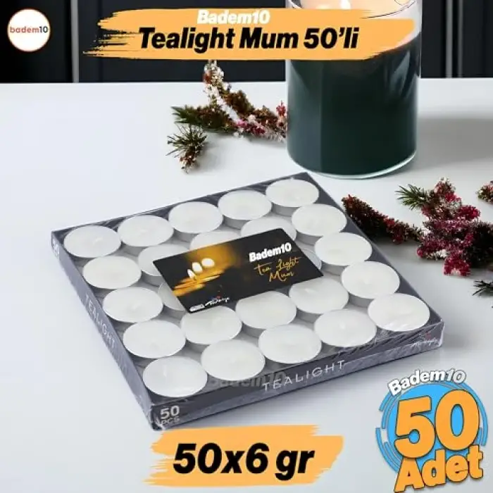 Tealight Mum 50x6 g Krem Kokusuz