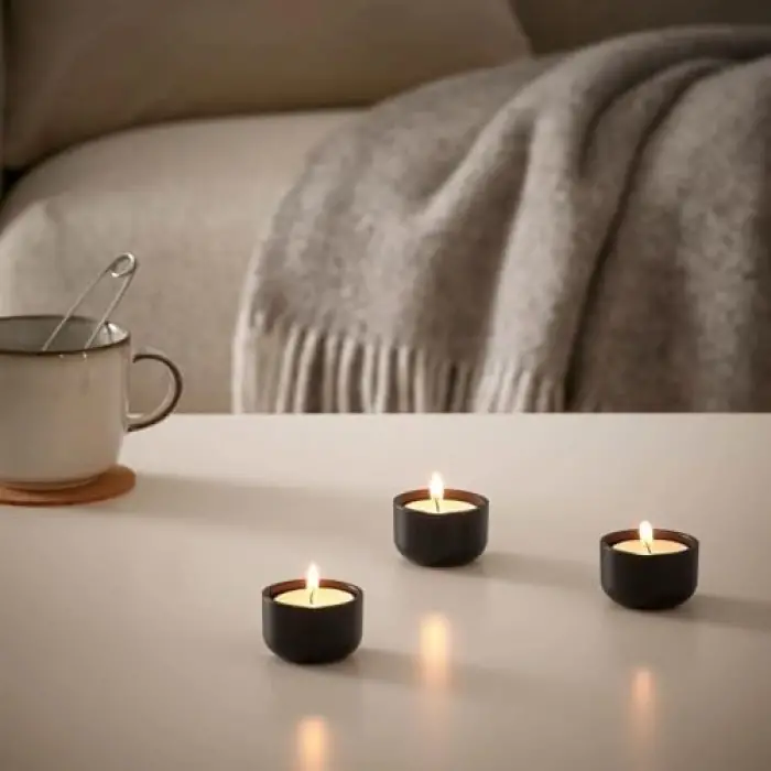 Tealight mum, beyaz, 6 saat, 36 adet
