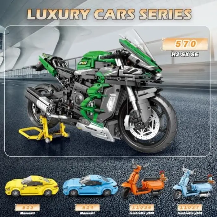 Technic 570 Ninja H2 SX SE Motor Yaratıcı Yapı Blok Seti Building Blocks - 2088 Parça