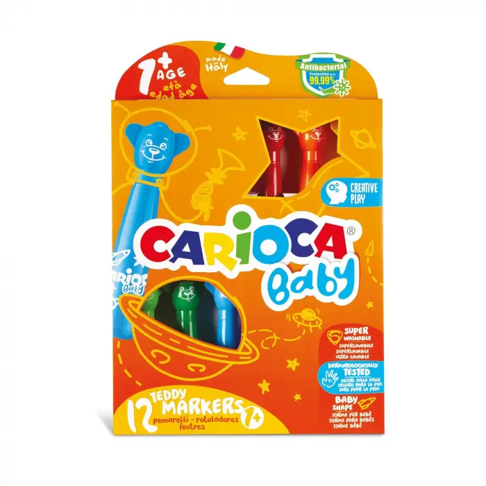 Teddy Jumbo Bebek Yıkanabilir Keçeli Boya Kalemi, 12Li